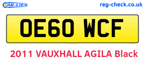 OE60WCF are the vehicle registration plates.