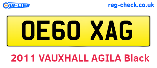 OE60XAG are the vehicle registration plates.