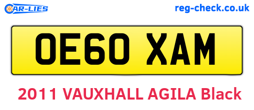 OE60XAM are the vehicle registration plates.
