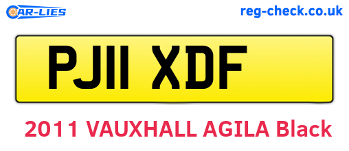 PJ11XDF are the vehicle registration plates.