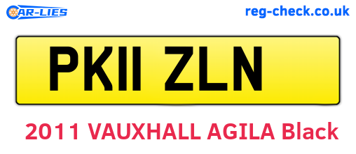 PK11ZLN are the vehicle registration plates.