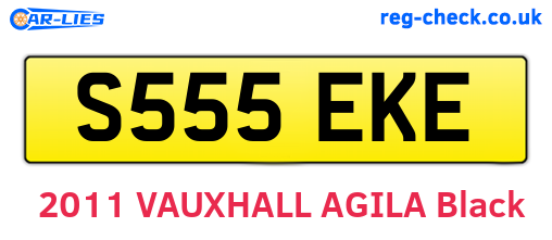 S555EKE are the vehicle registration plates.