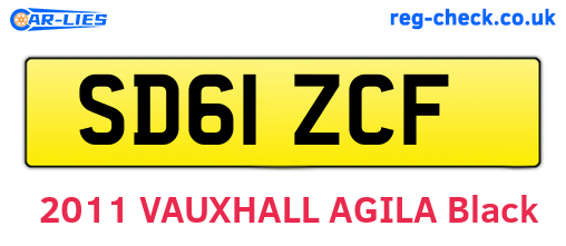 SD61ZCF are the vehicle registration plates.