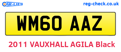 WM60AAZ are the vehicle registration plates.