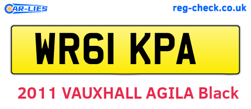 WR61KPA are the vehicle registration plates.