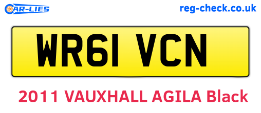 WR61VCN are the vehicle registration plates.