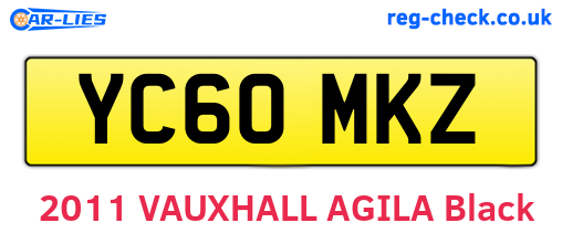 YC60MKZ are the vehicle registration plates.