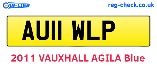AU11WLP are the vehicle registration plates.