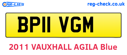 BP11VGM are the vehicle registration plates.