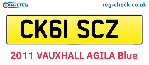 CK61SCZ are the vehicle registration plates.