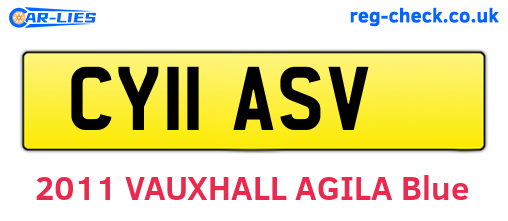 CY11ASV are the vehicle registration plates.