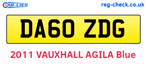 DA60ZDG are the vehicle registration plates.