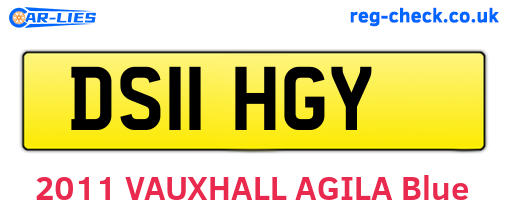 DS11HGY are the vehicle registration plates.