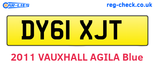 DY61XJT are the vehicle registration plates.