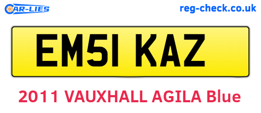 EM51KAZ are the vehicle registration plates.
