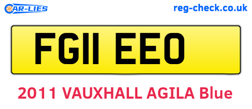 FG11EEO are the vehicle registration plates.