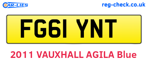 FG61YNT are the vehicle registration plates.