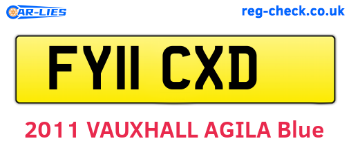 FY11CXD are the vehicle registration plates.
