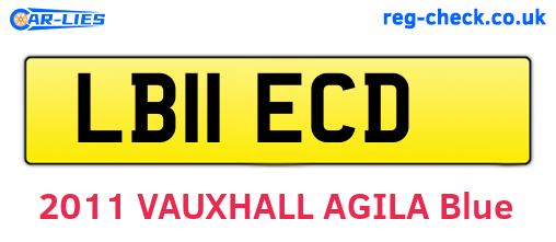 LB11ECD are the vehicle registration plates.