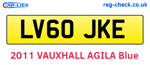 LV60JKE are the vehicle registration plates.