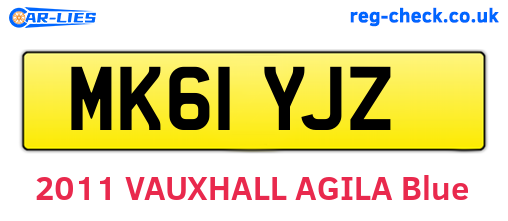 MK61YJZ are the vehicle registration plates.