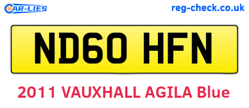 ND60HFN are the vehicle registration plates.