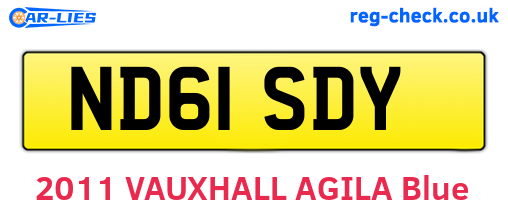 ND61SDY are the vehicle registration plates.