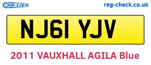 NJ61YJV are the vehicle registration plates.