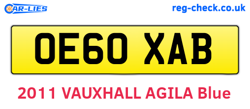 OE60XAB are the vehicle registration plates.