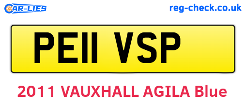 PE11VSP are the vehicle registration plates.
