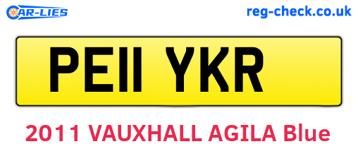 PE11YKR are the vehicle registration plates.