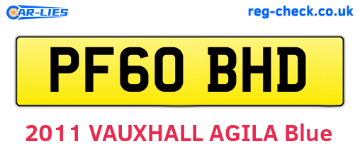 PF60BHD are the vehicle registration plates.