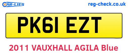 PK61EZT are the vehicle registration plates.