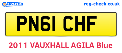 PN61CHF are the vehicle registration plates.