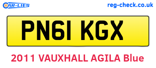 PN61KGX are the vehicle registration plates.