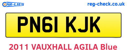 PN61KJK are the vehicle registration plates.