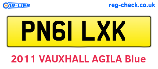 PN61LXK are the vehicle registration plates.