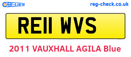 RE11WVS are the vehicle registration plates.