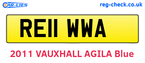 RE11WWA are the vehicle registration plates.