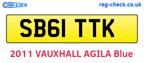 SB61TTK are the vehicle registration plates.