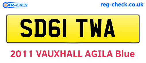 SD61TWA are the vehicle registration plates.