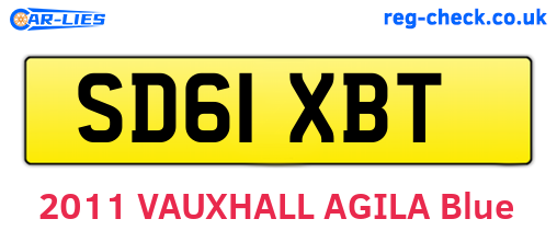 SD61XBT are the vehicle registration plates.