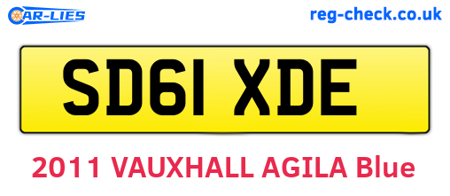 SD61XDE are the vehicle registration plates.