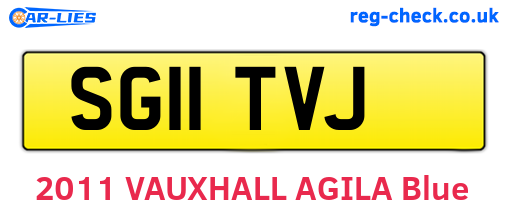 SG11TVJ are the vehicle registration plates.