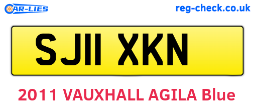 SJ11XKN are the vehicle registration plates.