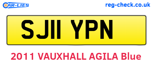 SJ11YPN are the vehicle registration plates.