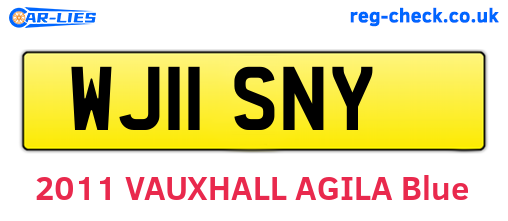 WJ11SNY are the vehicle registration plates.