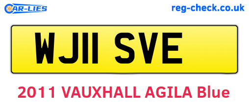 WJ11SVE are the vehicle registration plates.