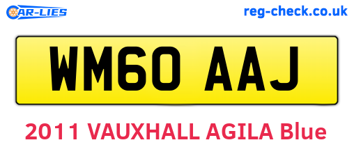 WM60AAJ are the vehicle registration plates.