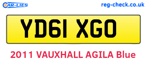 YD61XGO are the vehicle registration plates.